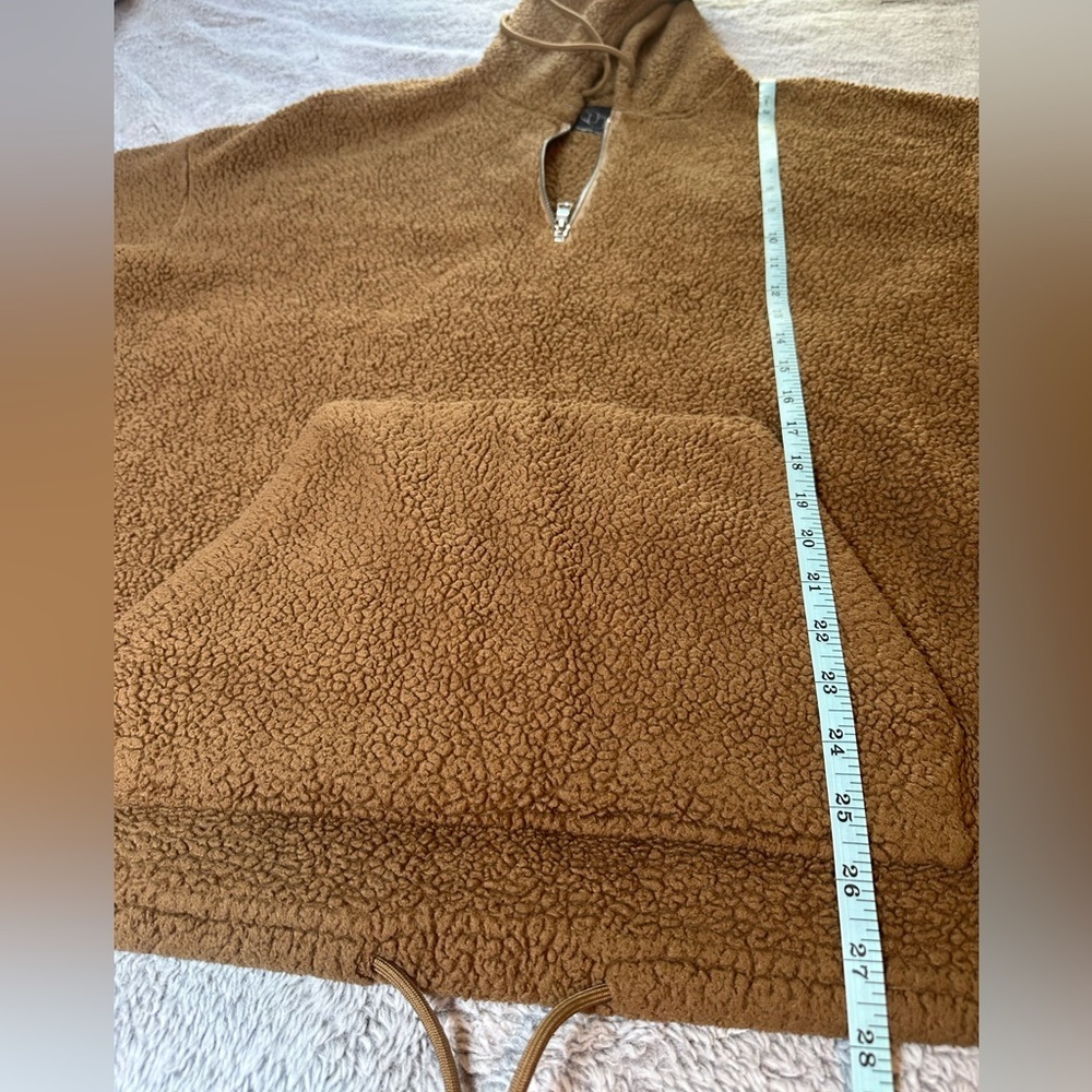 Original Use Brown Sherpa Faux Fur Hoodie Pullover – Men’s Medium - Picture 9 of 9